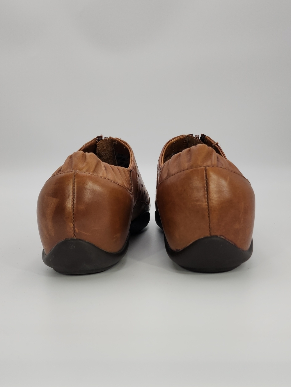 Dansko Camille women's flat brown leather with a front zip perforated shoe 38 - Picture 4 of 13